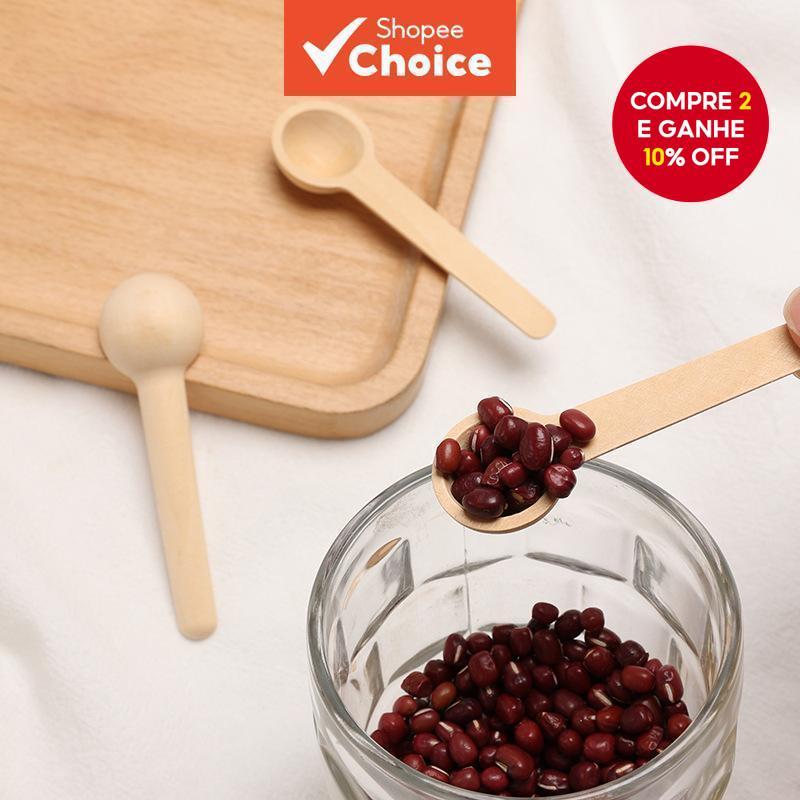 Colheres Pequenas De Madeira 5 Unidades , Pote De Especiarias , Temperos E Utensílios Para Servir Mel