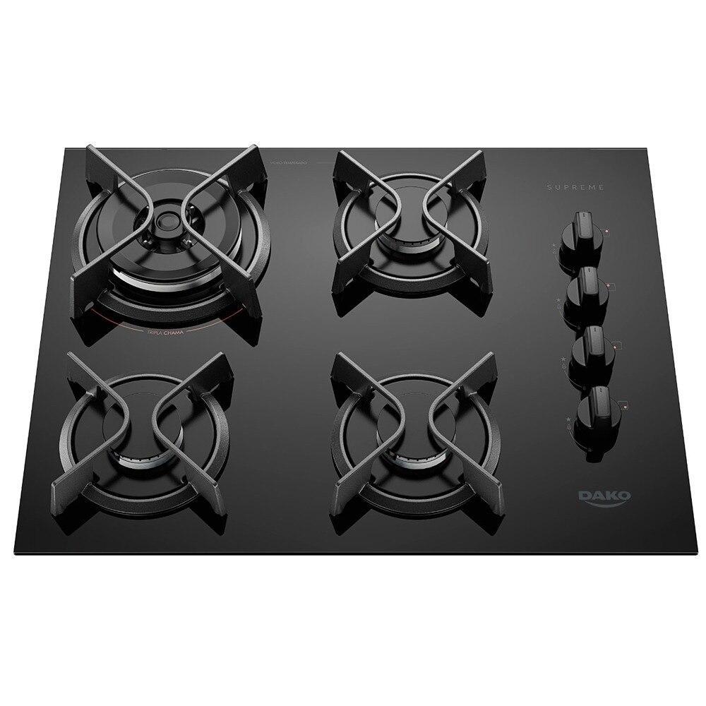 Cooktop 4 Bocas Dako Supreme Acendimento Superautomático, Preto - Bivolt