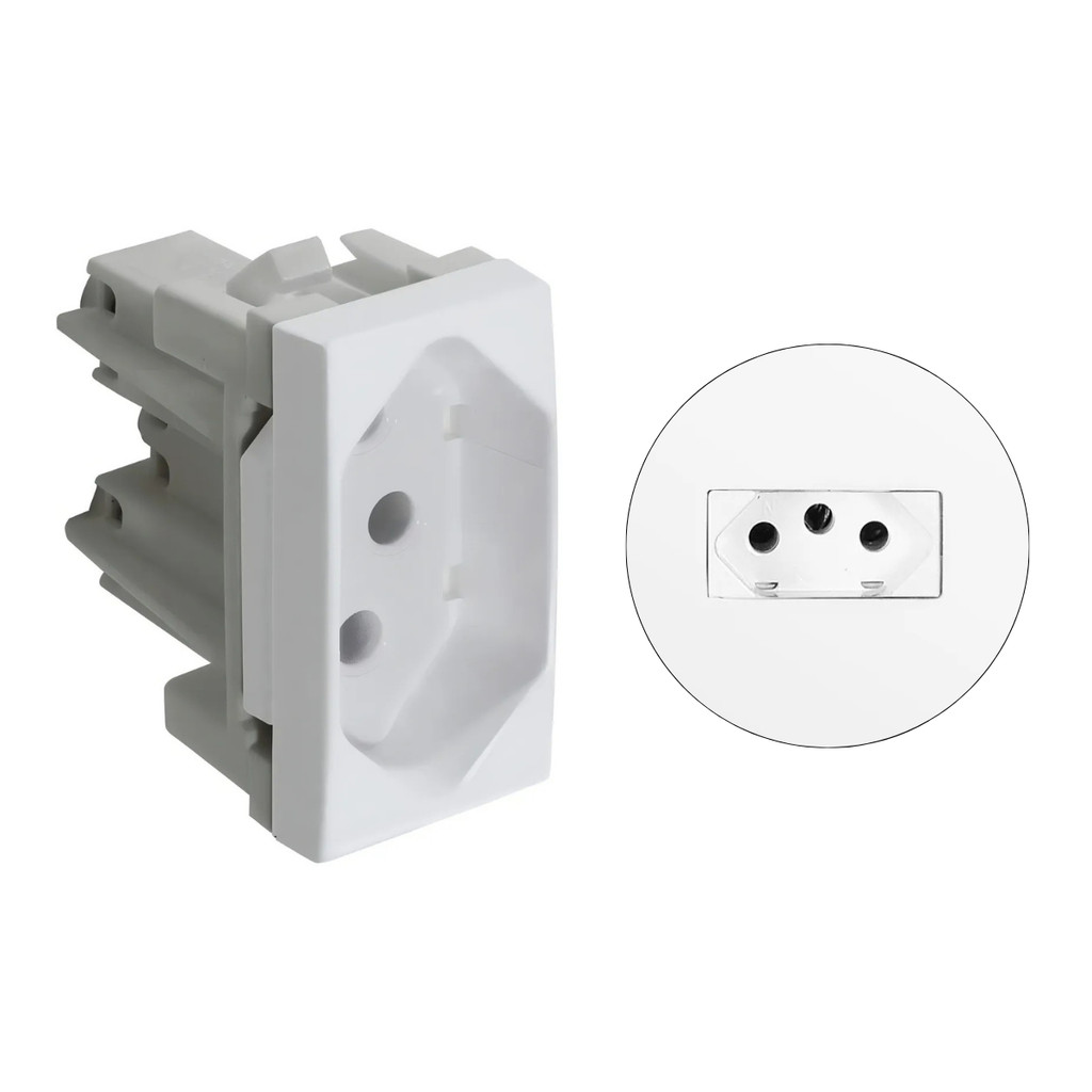 Módulo de Tomada Padrão 2p+T 10A Branco Alumbra Siena 6079