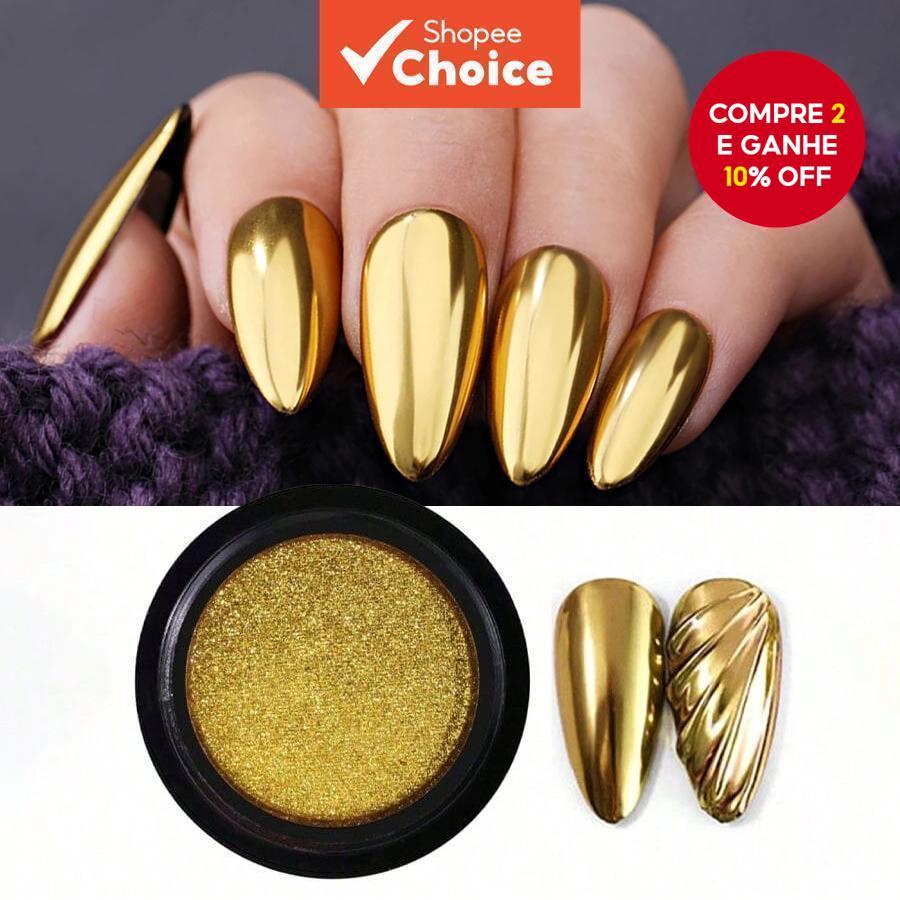 1Pc Cromo Prego Pó Espelho Efeito Glitter Altamente Pigmentado Poeira Metálica Arte Do Pós Com Aplicadores De Esponja