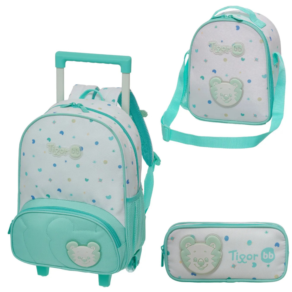 KIT MOCHILA RODINHA ESTOJO E LANCHEIRA T. TIGRE KOUII