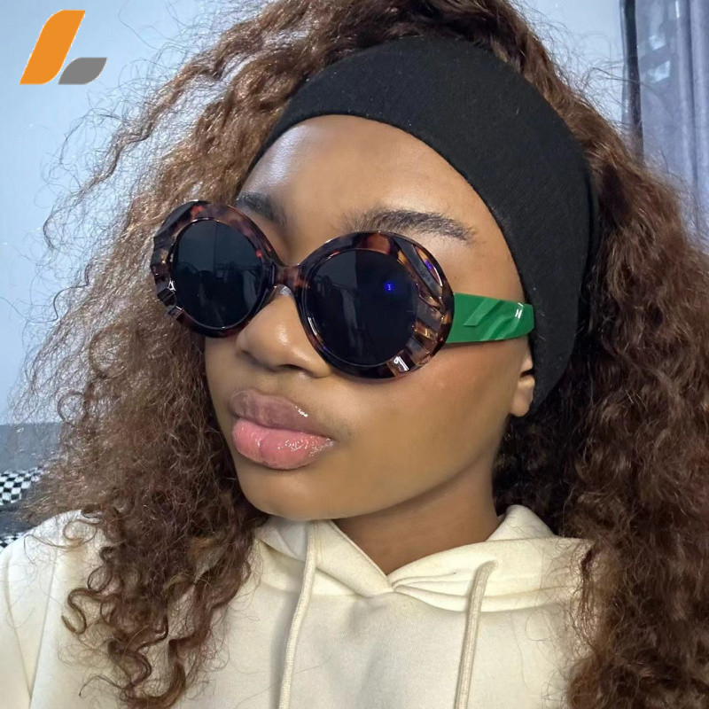 Óculos de sol redondos com armação grande, óculos de sol coloridos, óculos de sol de personalidade e moda