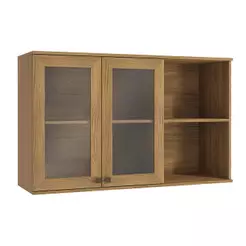 Armário Aéreo com Vidro Reflecta Celeste Kappesberg 100% MDF Nogueira
