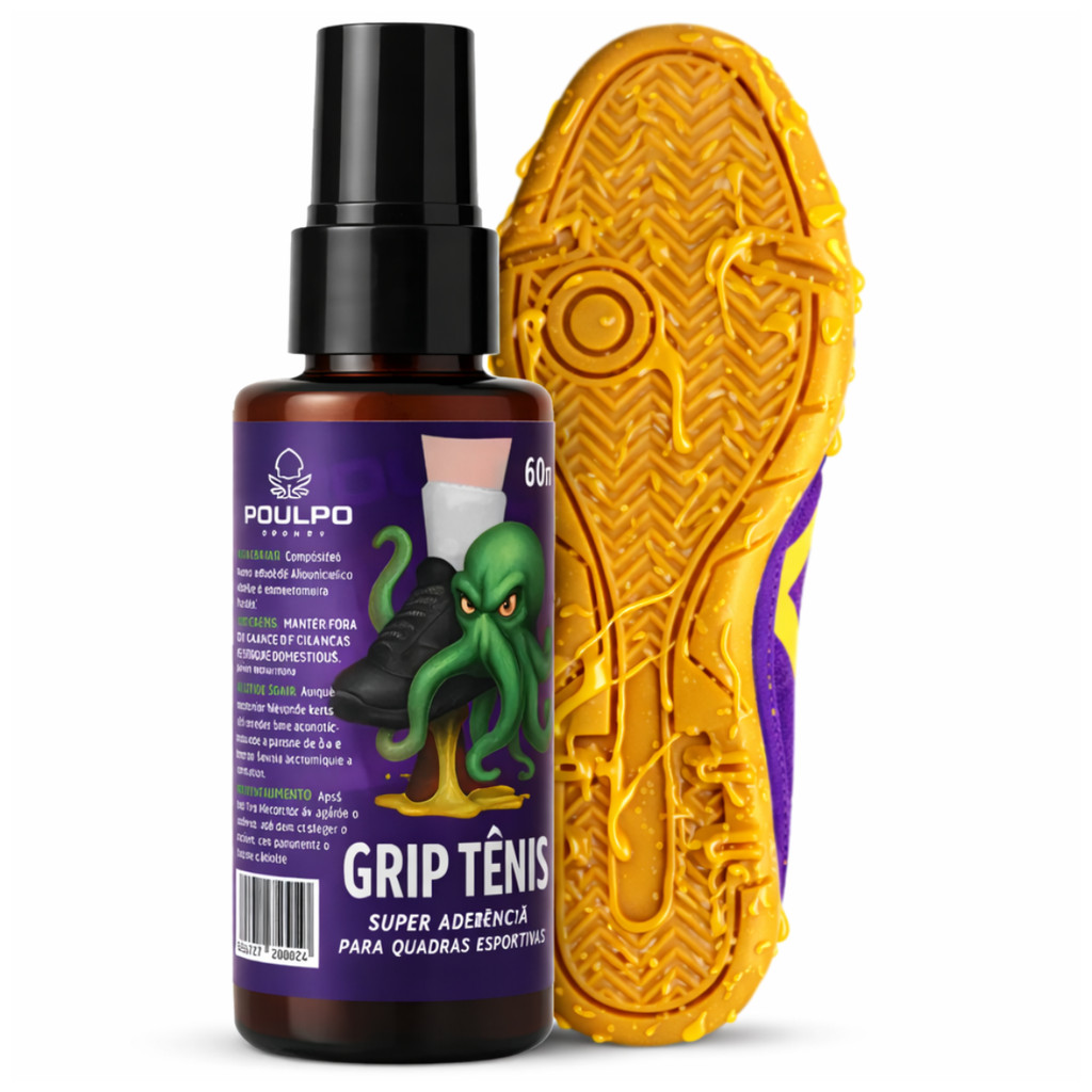 Cola Grip Para Não Escorregar Jogando Em Quadra 60ML Chuteira Ou Tênis Futsal Vôlei Basquete Poulpo
