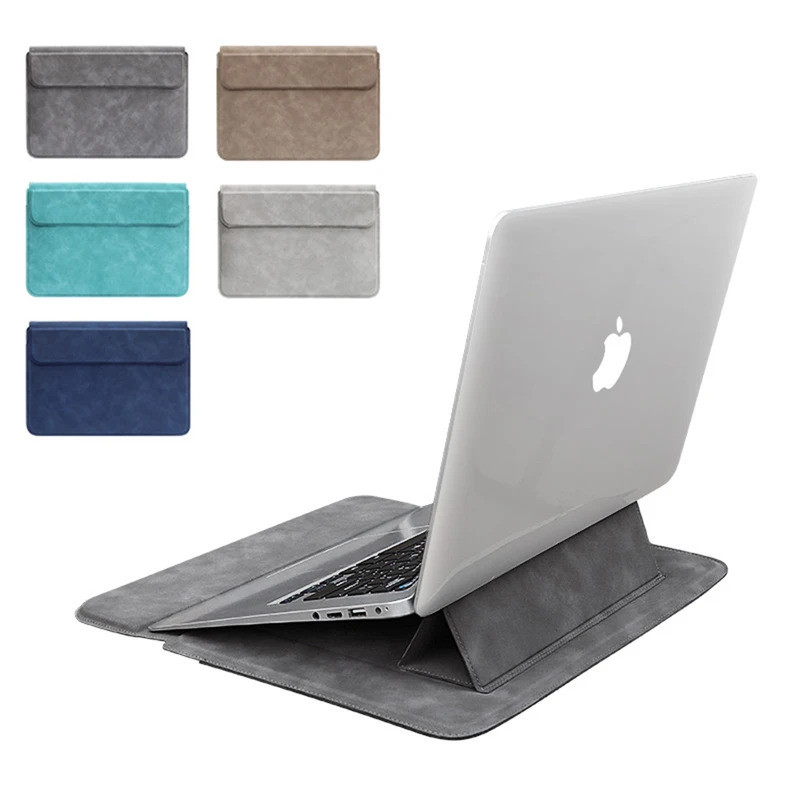 Bolsa De Couro PU Para Laptop , Capa Macbook Air Pro 13 15 16 Notebook De 13.3 14 15 15.6 Polegadas Redmi Huawei Dell HP
