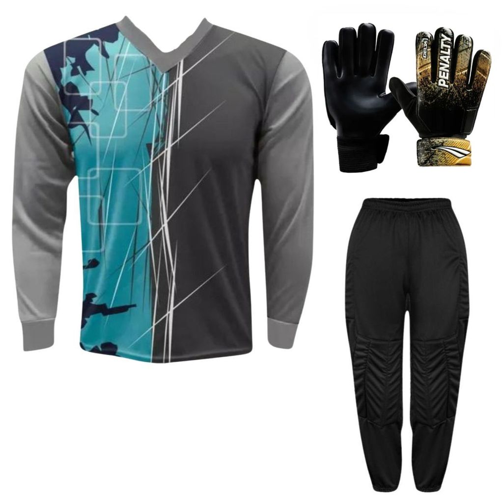 Kit Goleiro Camisa Genoa Kanga + Calça TRB + Luva Penalty