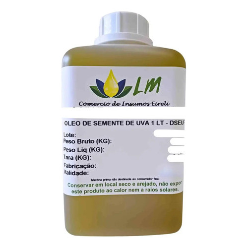 Distriol Óleo de Semente de Uva 1L Puro Natural Prensado a Frio Massoterapia