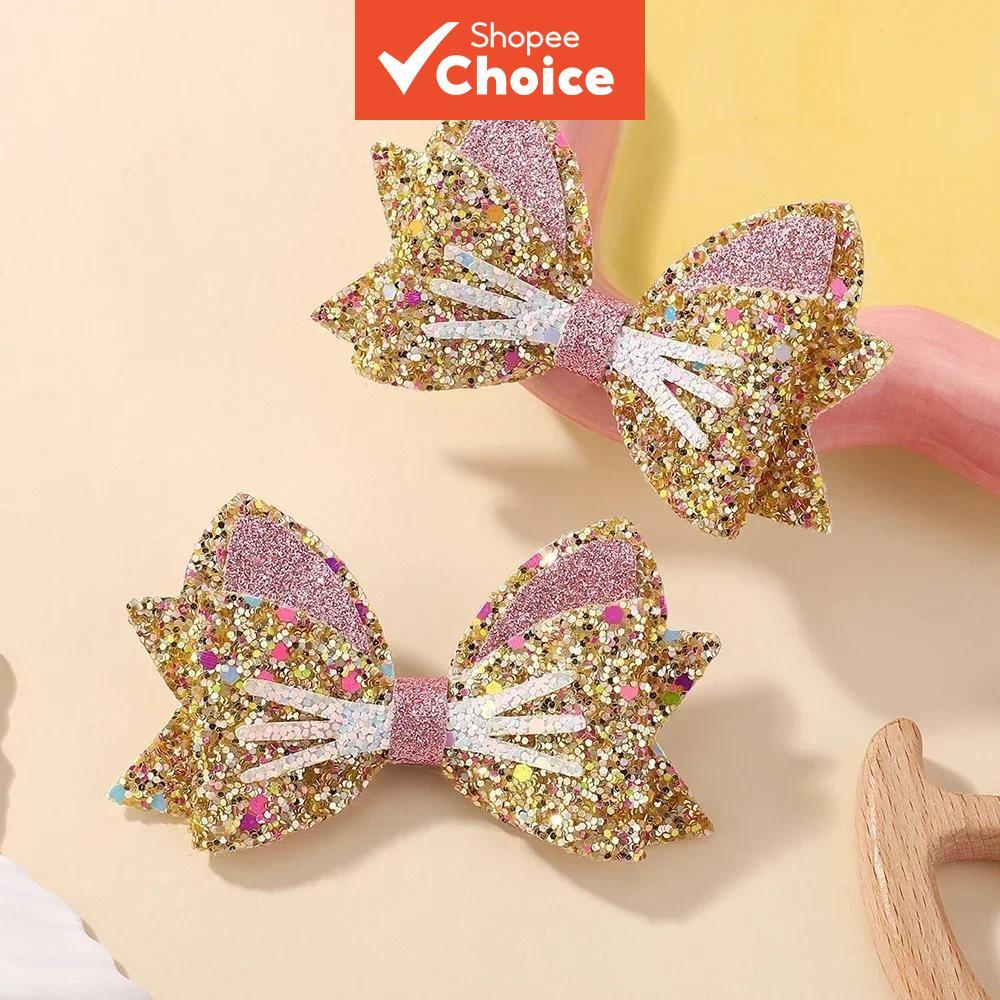 Gato Arcos Grampo De Cabelo Para Meninas Lantejoulas Headclips Headwear Animais Bowknot Hairgripes Crianças Borboleta Ac