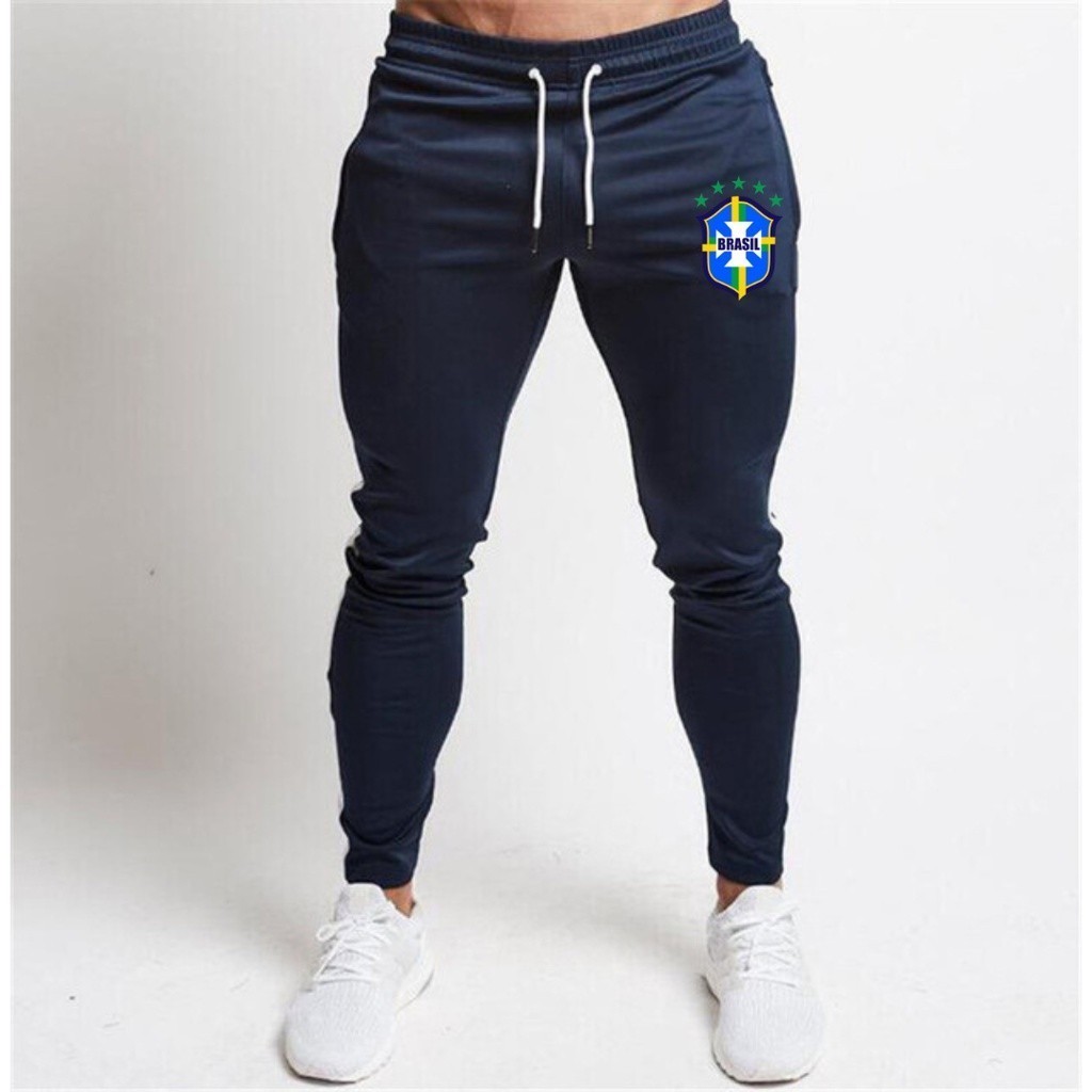Calça Academia Jogger Moletom  Seleção Brasileira Masculino Feminino Com Bolso E Elástico