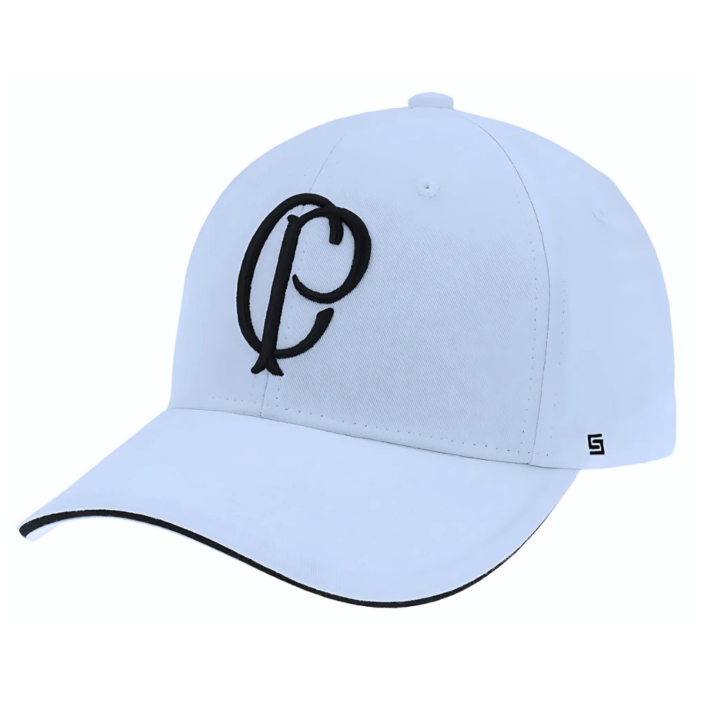 Boné Corinthians Escudo Bordado Licenciado Aba Curva Branco
