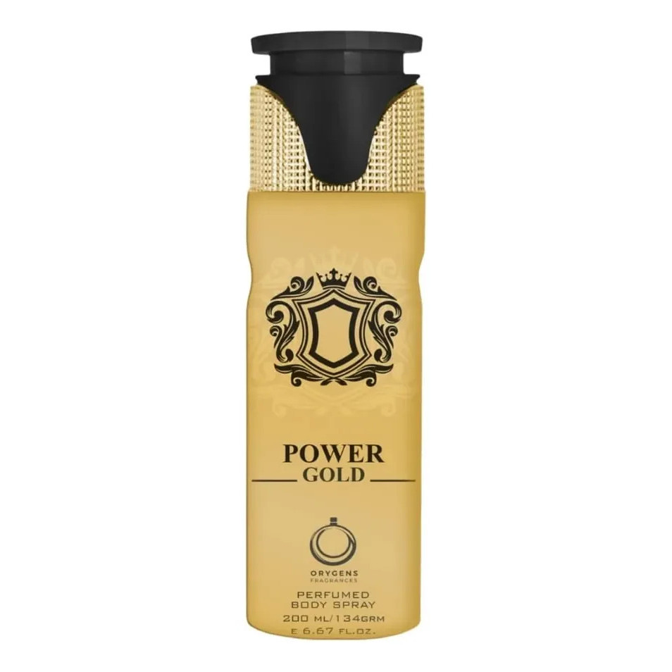 Body Spray Àrabe Power Gold Orygens 200 Ml Masculino