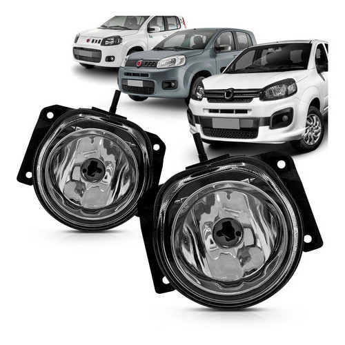 Par Farol Milha Neblina Auxiliar Farolete Uno Com Suporte
