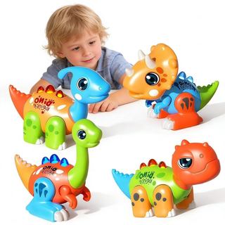 Conjunto de Brinquedos de Dinossauro para Montar para Crianças de 3 a 5 Anos, Brinquedos de Dinossauro Magnéticos com Lu