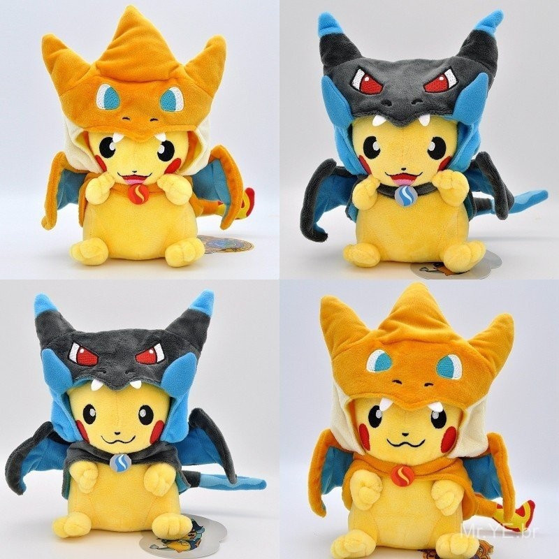 Mr.YE MG-Novo Brinquedo de Pelúcia Pokémon Pikachu com Chapéu do Charizard 9