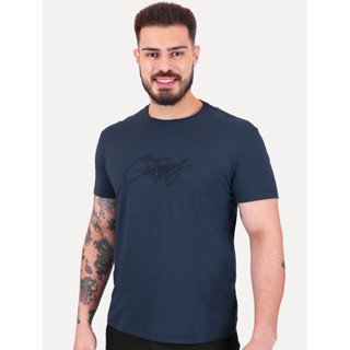 Camiseta Guess Masculina Signature Logo Triangle Azul Marinho em Oferta na Shopee