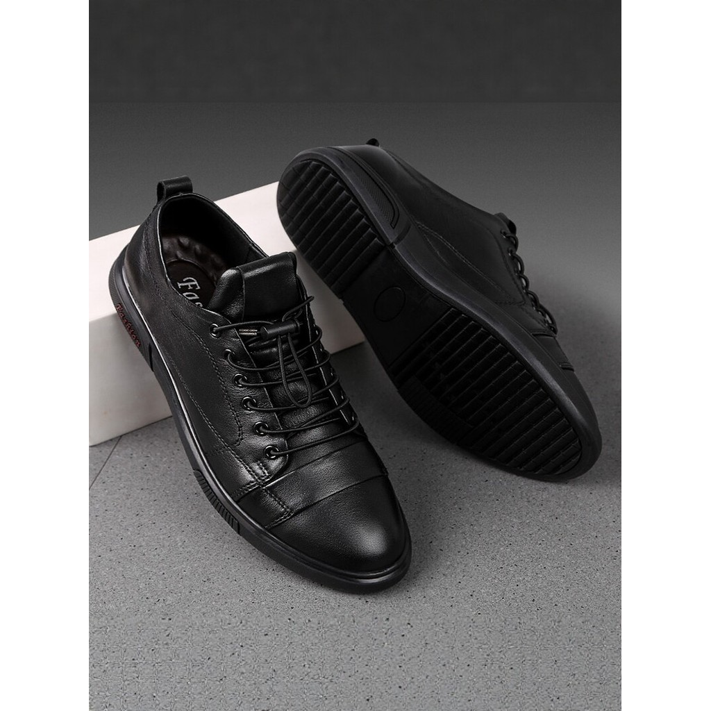 Sapatos masculinos de couro de primeira camada de couro genuíno de um Pedal sapatos casuais de couro primavera negócios 