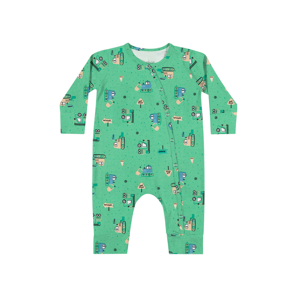 Macacão Bebê Unissex Estampado Elian Verde em Oferta na Shopee