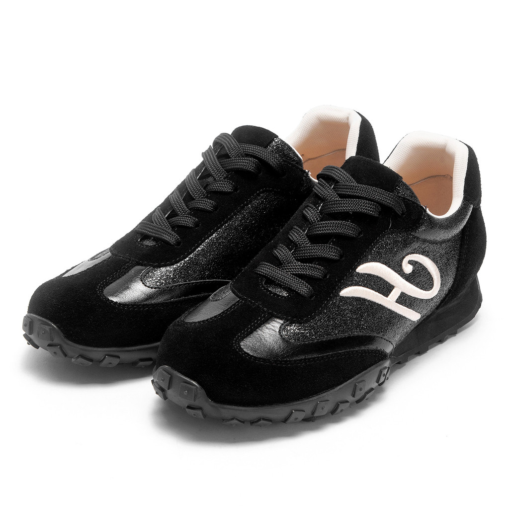 Tênis Feminino 2026 Novos Sapatos De Caminhada Pretos Confortáveis E Respiráveis Casuais De Couro De Vaca