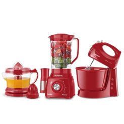 Conjunto Especial KT-105-R Espremedor Premium Batedeira Prática Liquidificador Turbo Power Mondial