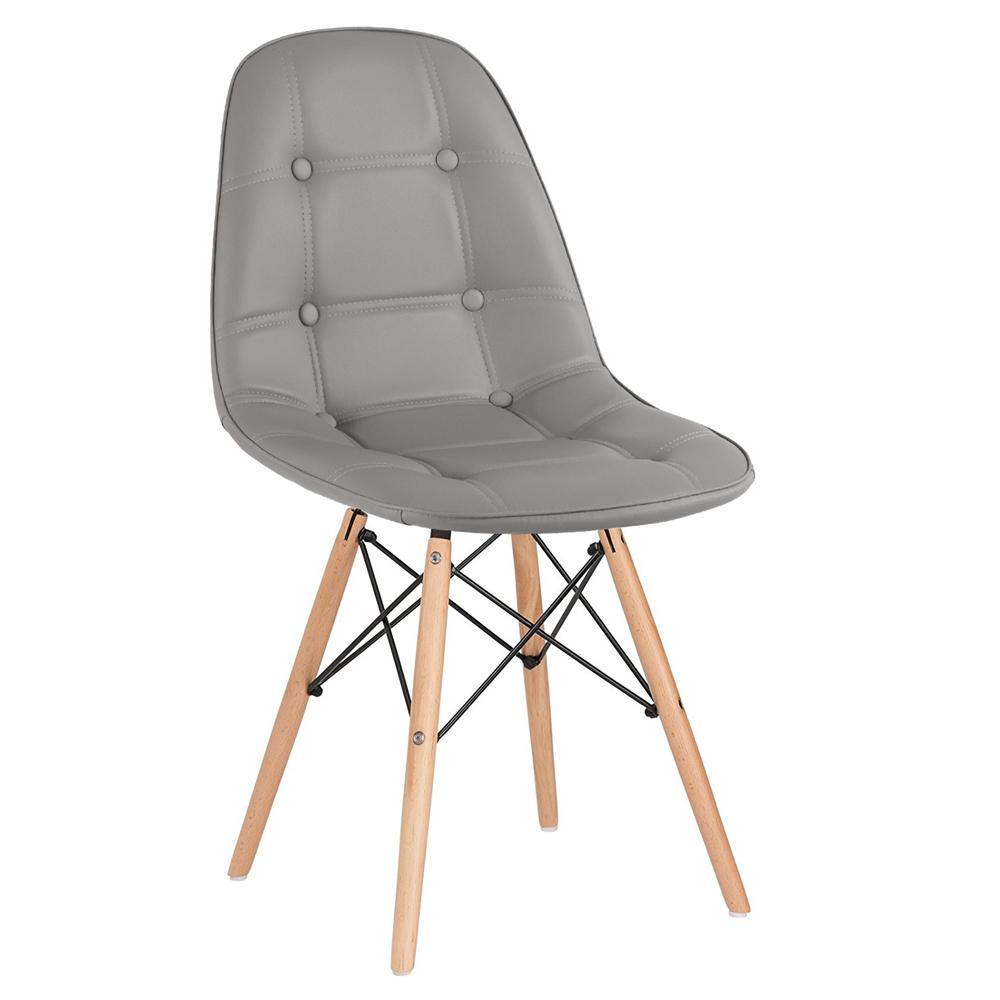 Cadeira Laráz Eames Eiffel Botonê Estofada  - Cinza