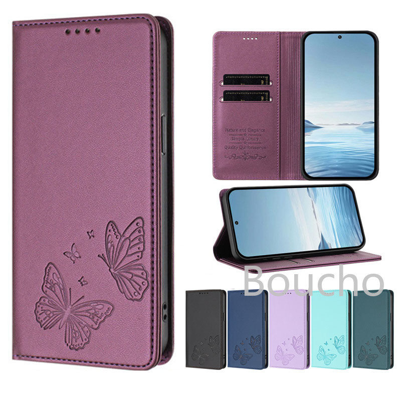 Capa Para Samsung Galaxy A05S A55 A35 A15 5G A25 A24 A34 A54 A14 5G A05 A15 4G A14 4G Borboleta Carteira De Telefone Cou