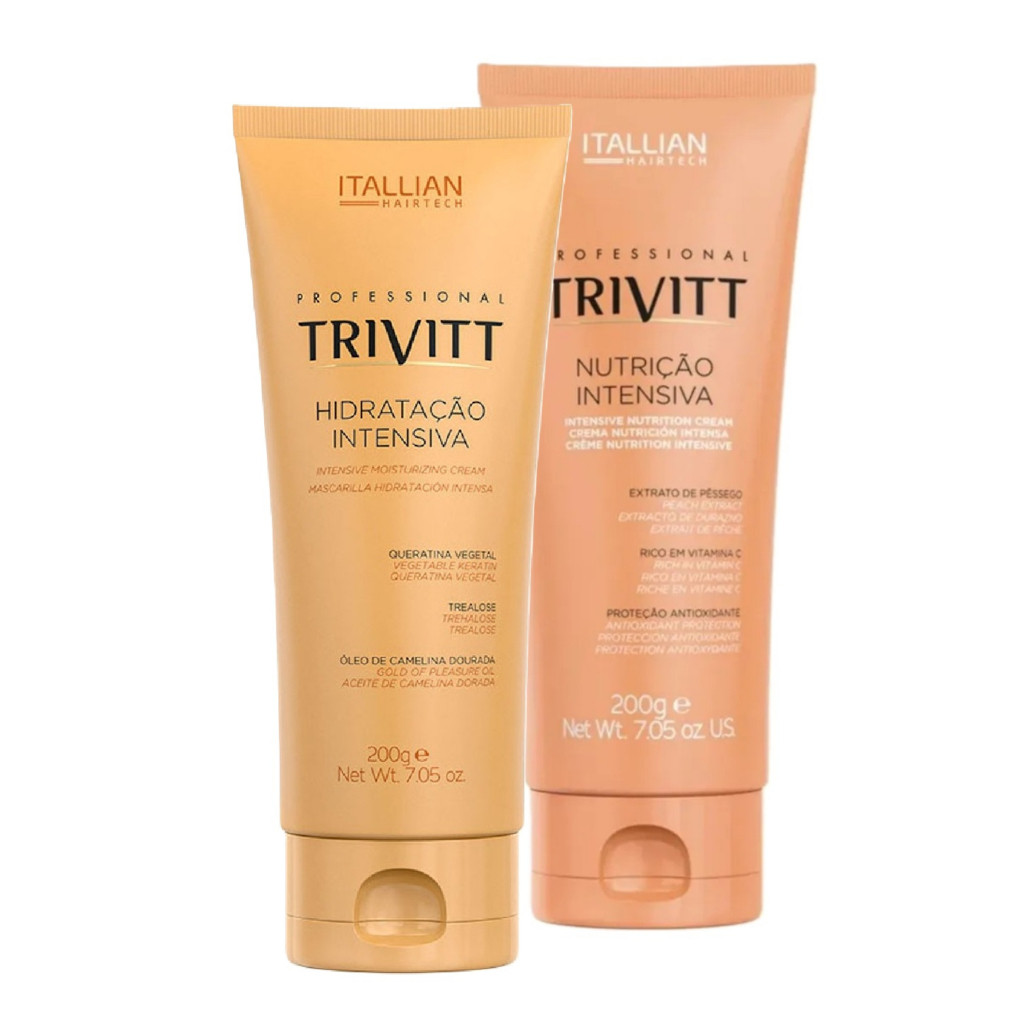 2 Máscaras Itallian Trivitt Hidratação + Nutrição Intensiva | Força, Brilho e Maciez