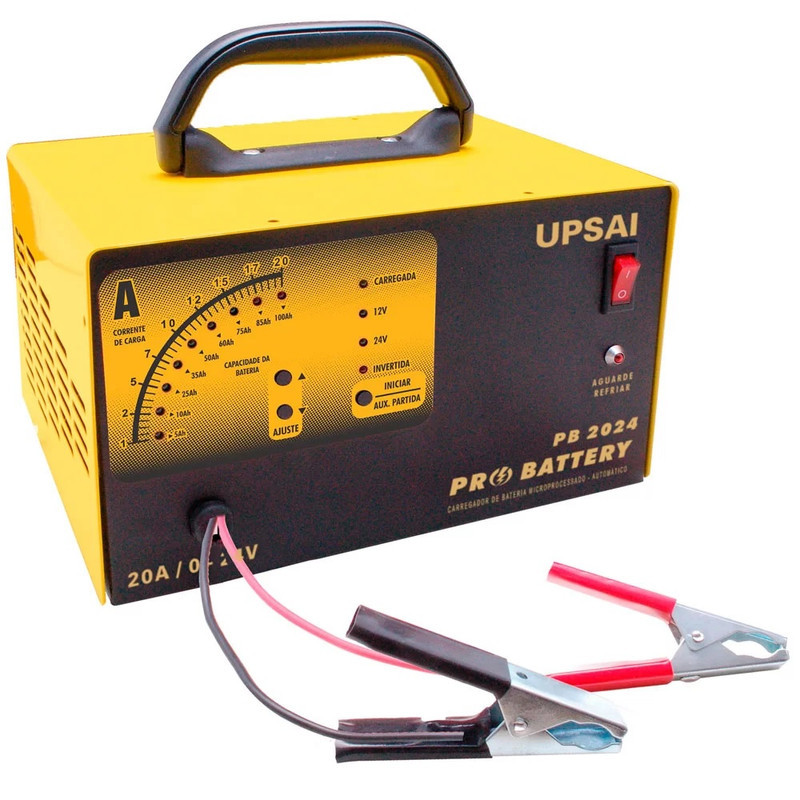 Carregador Bateria Automotivo 20a 12/24v Upsai Pb2024