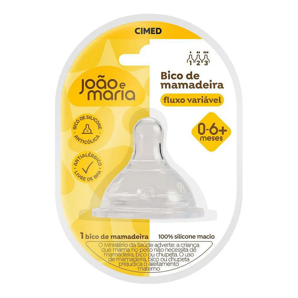 Bico de Mamadeira João e Maria Silicone Fluxo Variável 1 Und em Oferta na Shopee