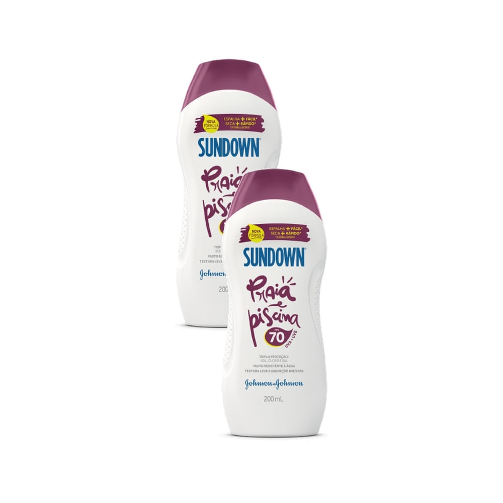 Kit 2 Protetor Solar Sundown Praia e Piscina FPS 70 200ml