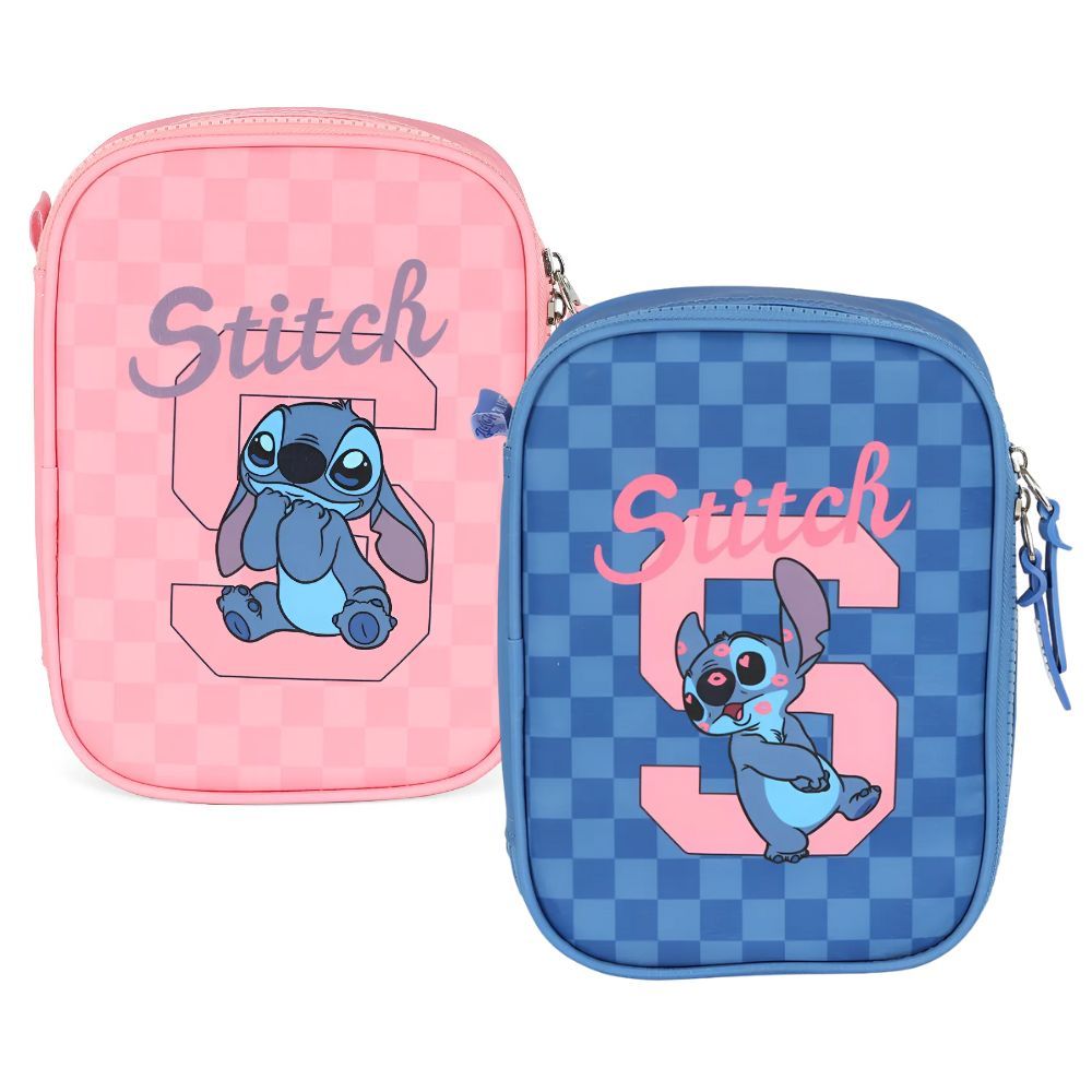 Estojo Escolar Stitch Disney Infantil Grande Com Zíper Duplo em Oferta na Shopee