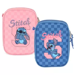 Estojo Escolar Stitch Disney Infantil Grande Com Zíper Duplo