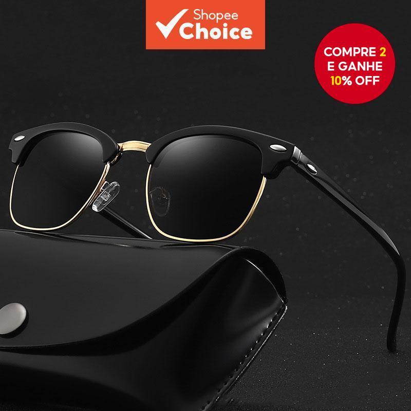 Óculos De Sol Retrô UV400 – Tons Unissex Com Rebite Vintage