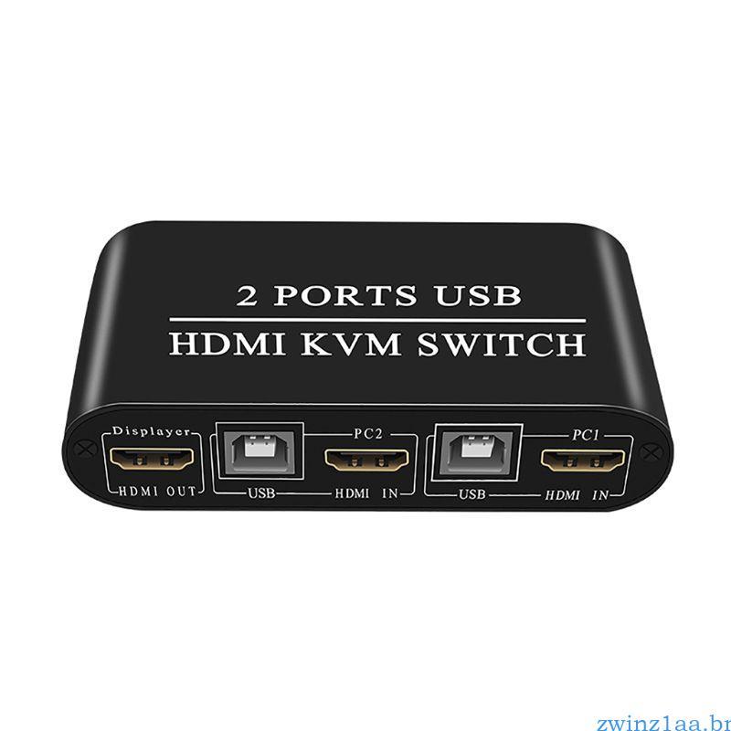 zwinz1aa Definição Monitor 2 Portas Para KVM Teclado Splitter Switcher Manual USB Fácil Usar