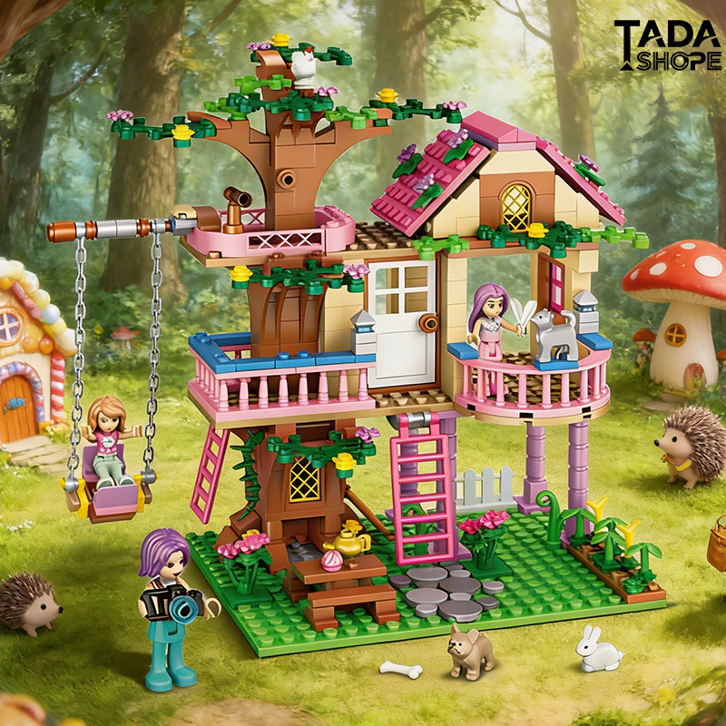 Casa na Árvore para Montar 1050 Peças – Kit Criativo de Floresta, Brinquedo Educativo para Crianças 6-12 TADASHOPE