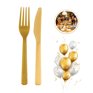 Kit Festa Churrasco 50 Garfos 50 Facas Premium Dourado Resistente em Oferta na Shopee
