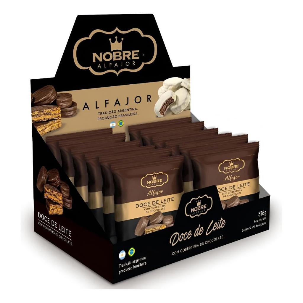 Alfajor Nobre Receita Argentina 12x48gr Chocolate O Melhor em Oferta na Shopee