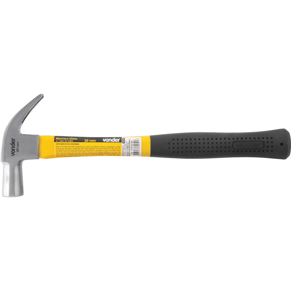 Martelo Unha 23mm Aço Forjado Cabo Fibra Emborrachado - Vond em Oferta na Shopee