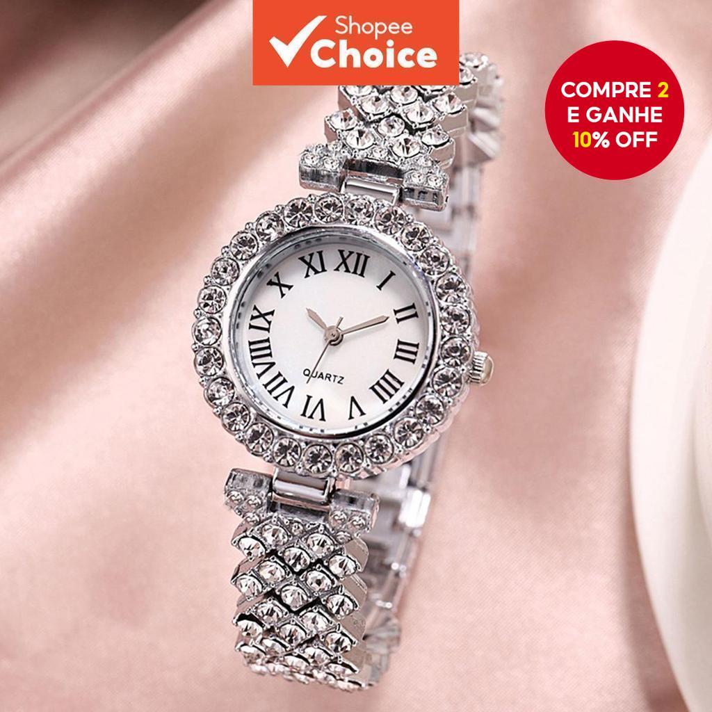 Relógio De Quartzo Feminino Da Moda Romana em Oferta na Shopee