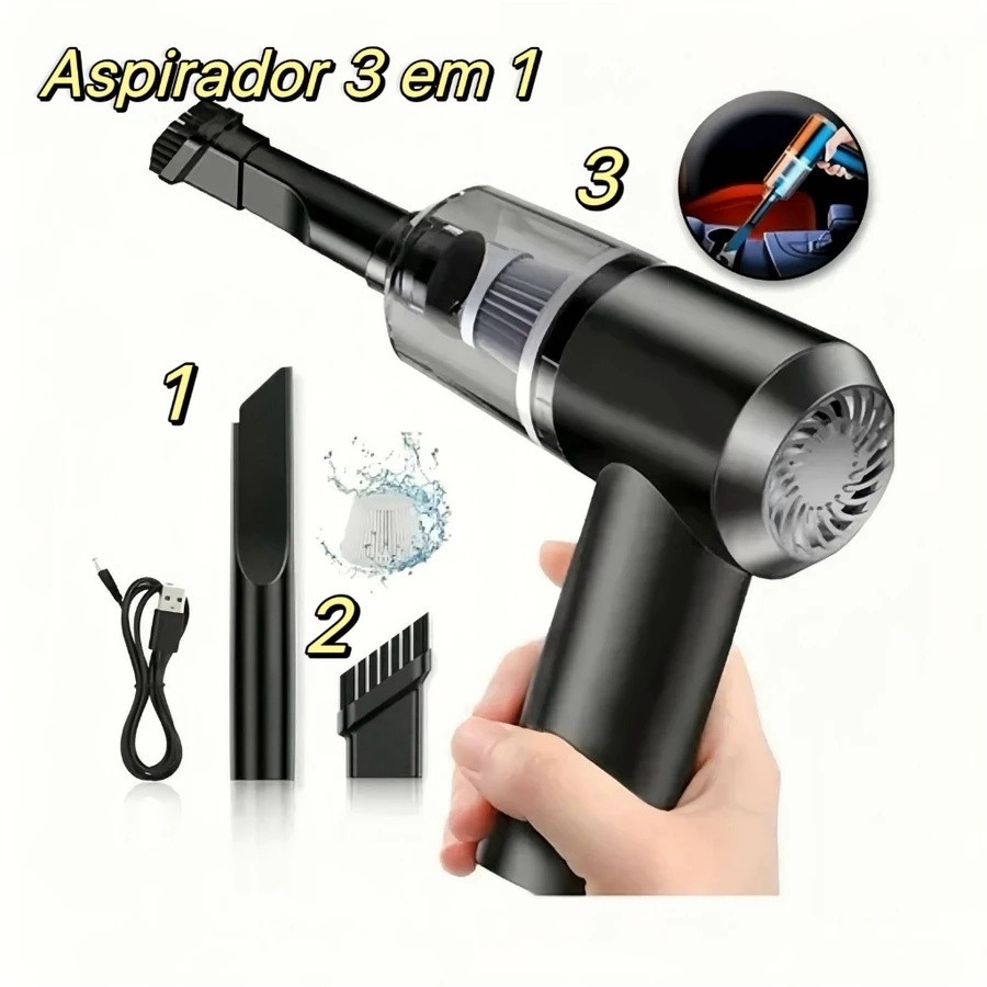 Aspirador e Soprador Portátil 4 em 1 - Alta Potência e Multifuncional para Limpeza Completa bosco em Oferta na Shopee