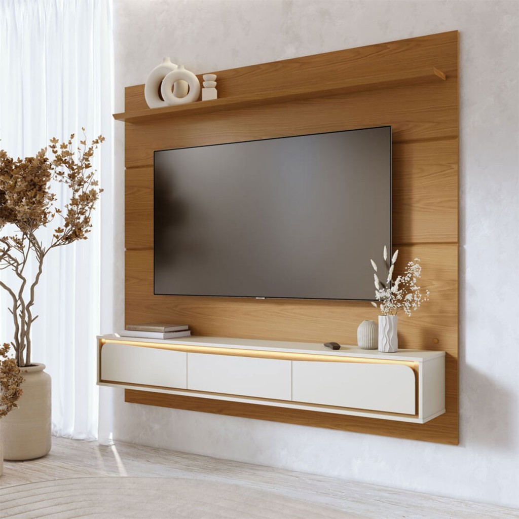 Painel para TV até 65 Polegadas Tahiti 3 Portas com Led - Colibri
