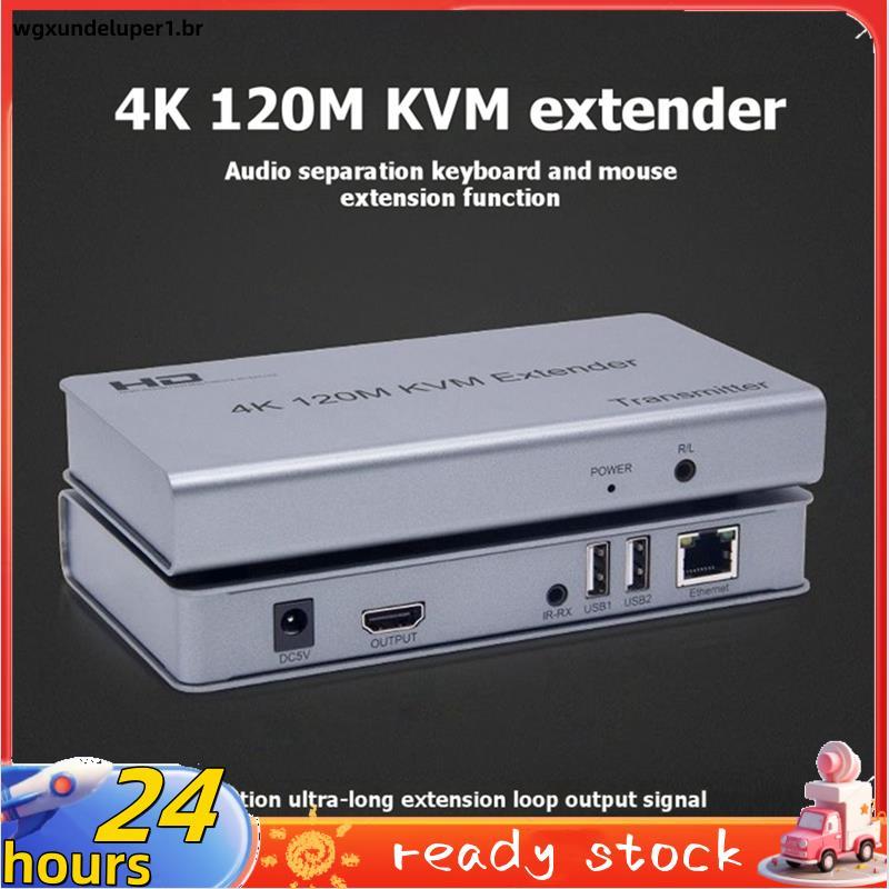 Extensor KVM Compatível Com RJ45 4K USB Áudio HD Sobre Cat6 Loop Out IR Para Mouse Teclado
