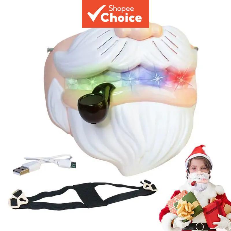 Capa Facial Brilhante que Muda a Voz, Capa Facial Intermediária que Muda a Voz, Brinquedo de Máscara Facial para Natal,