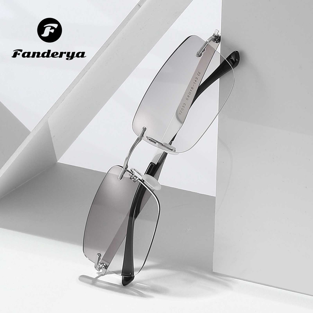 Retro moda óculos de sol Metal corte borda óculos de sol na moda masculino sem moldura ciclismo condução óculos de sol m