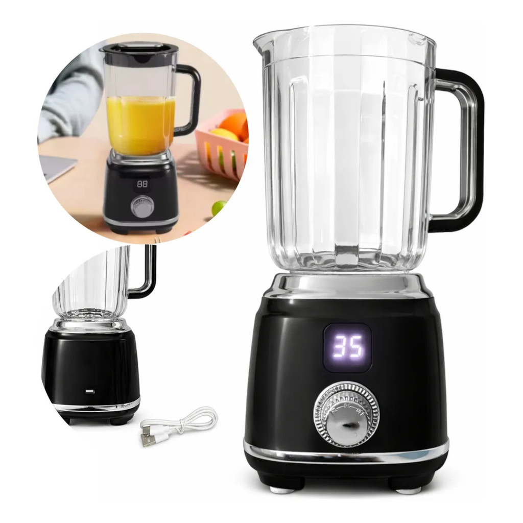 Liquidificador Portátil Recarregável Potente 600ml Pequeno