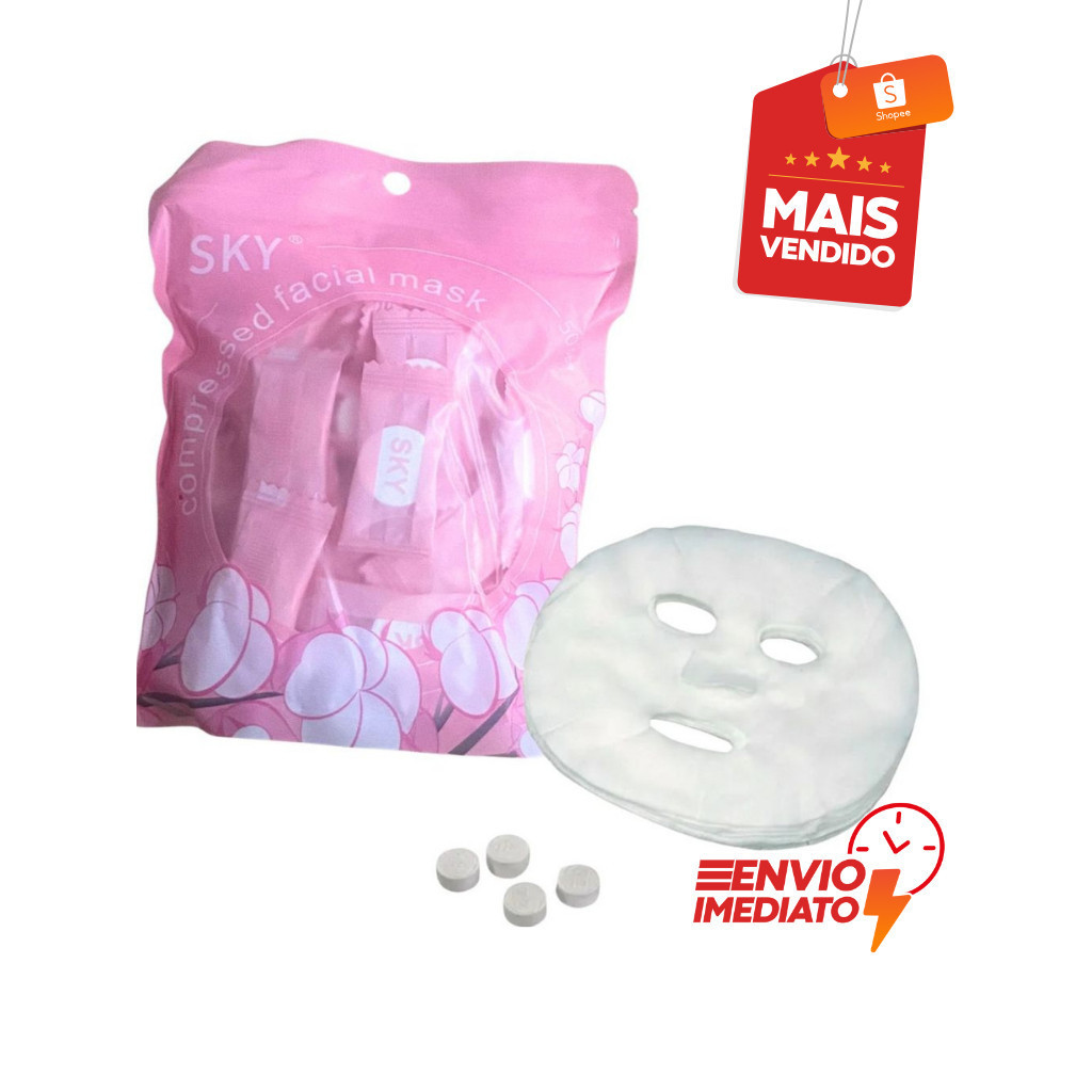 Kit 50 Máscaras Comprimidas Desidratadas Compactadas