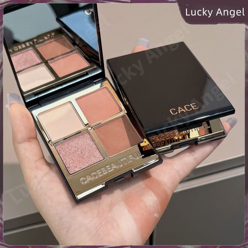 CACE novo produto preto ouro paleta de sombras de quatro cores perolado fosco terra cor renderização não-voador rosa maq