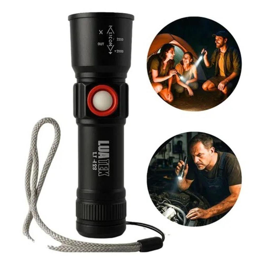 Lanterna Tatica Militar Potente Super Led LUATEK LT-429 Militar Potente Usb Recarregávell