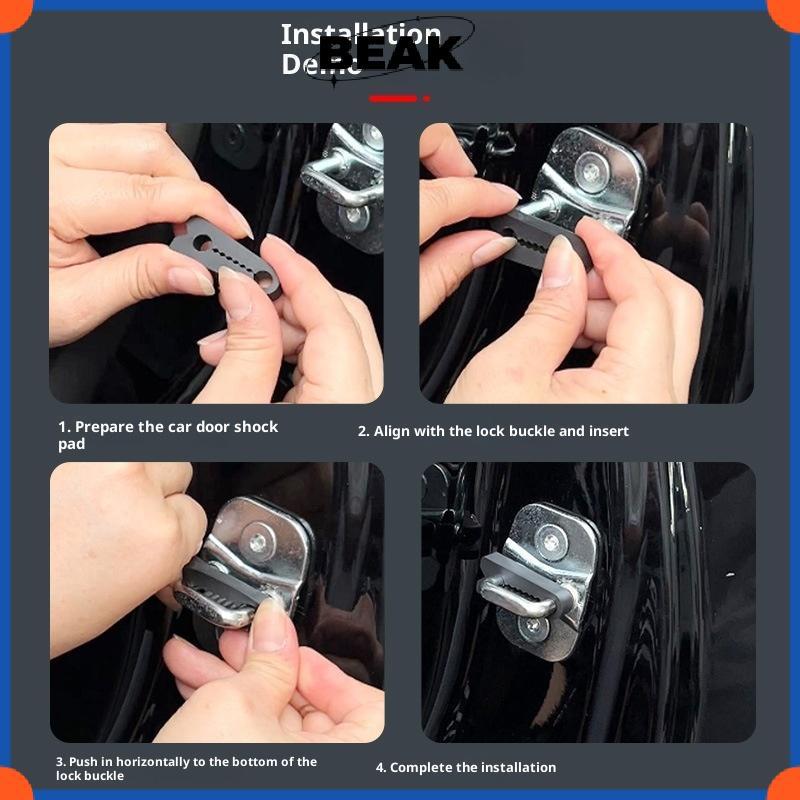 BEAK 4 Pçs Porta Automática Lo Amortecedor Deadener Sho-Absorvente Protetor De Amortecimento Reduzir O Ruído Para A1 A3 