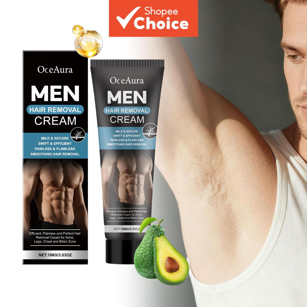 Creme Depilatório Masculino 100g com D-Pantenol e Manteiga de Karité – Fórmula para Pele Sensível