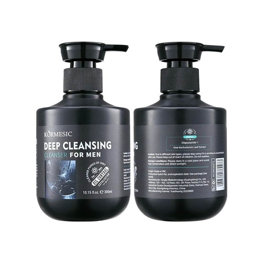 KORMESIC Men Charcoal Cleanser, Deep Purify Skin Reduce Acne Grease Long Lasting Fresh Masculine Scent